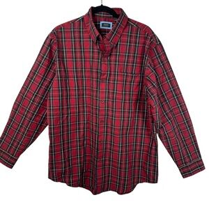 Arrow Red Green Plaid Men’s Button Up Shirt Large NWT Classiccore